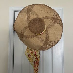 Zimmerman Woven Sun Hat with Floral Scarf